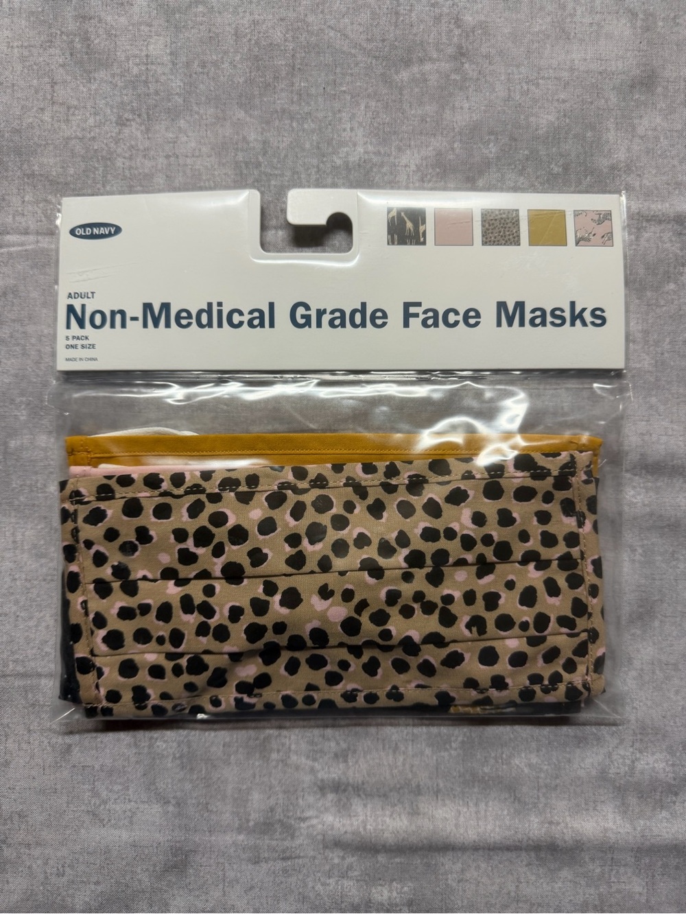 Old Navy Adults Leopard Print Reusable Face Mask 5 Pack